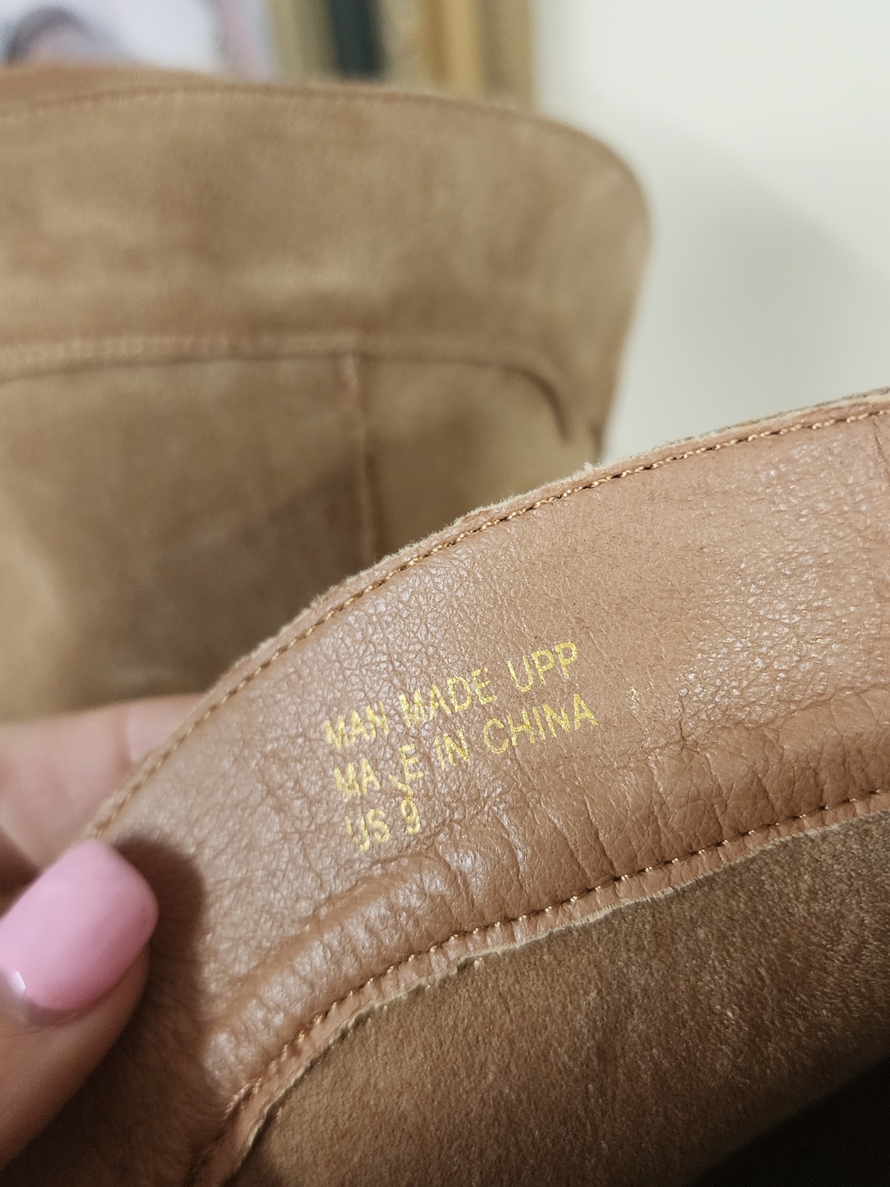 Oasis Society Suede Boots in Tan — Classic Western-Style Heel - Picture 4 of 5